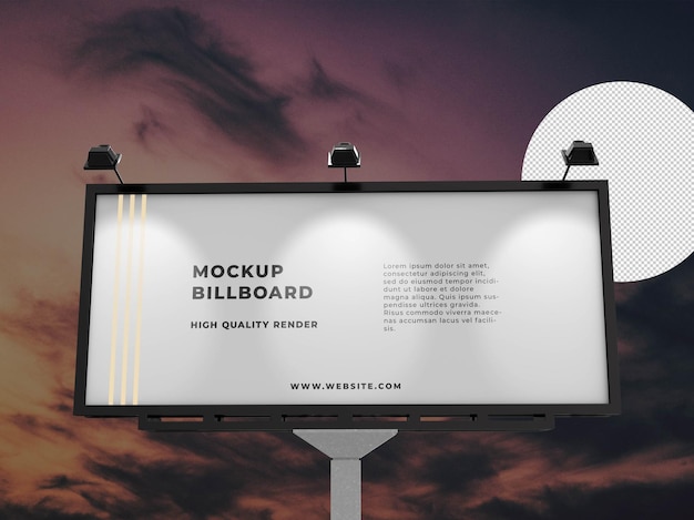 Rectangular billboard mockup for business advertising transparent background