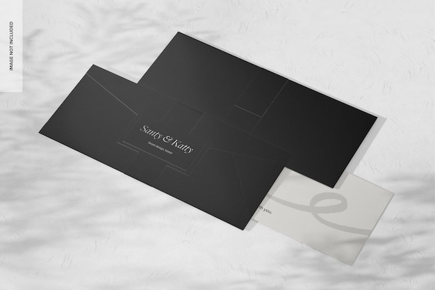 Rectangular black event card mockup 02 (rechthoekige zwarte evenementskaart)