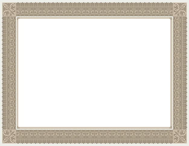 Rectangular brown frame paper idea green certificate template white brown certificate template