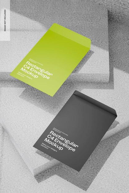 PSD rectangular c4 envelopes mockup