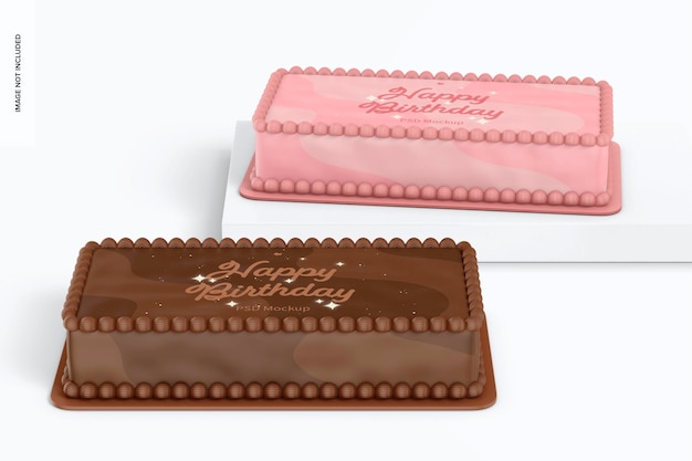 Rectangular Cakes Mockup