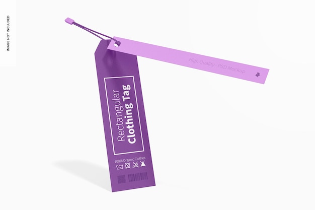 rectangular clothing tag mockup