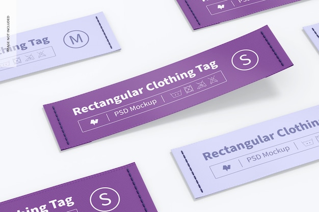 rectangular clothing tags set mockup