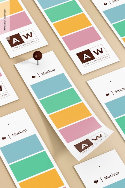Rectangular Color Swatch Sheets Mockup Mosaic