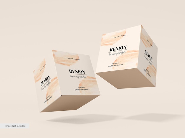 Rectangular Cosmetic Product Paper Box Branding Mockup