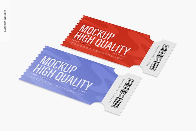 rectangular coupons mockup, right view
