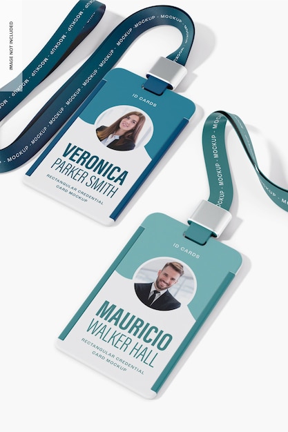 PSD rectangular credential cards mockup