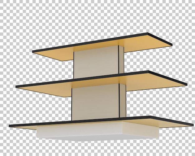 Rectangular display table on transparent background 3d rendering illustration