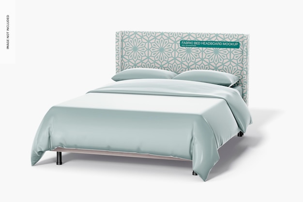 Rectangular fabric bed headboard mockup