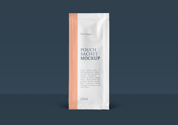 Rectangular foil pouch sachet mockup