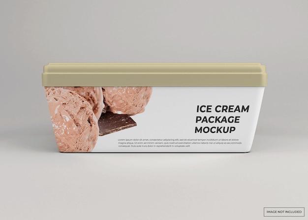 Mockup di confezionamento di gelato rettangolare