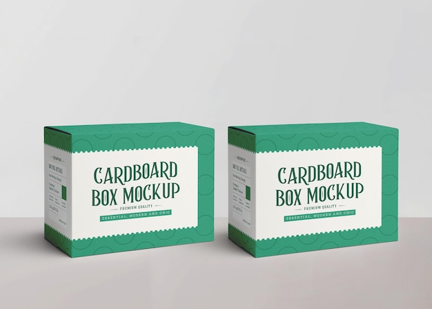 PSD mockup di scatola di consegna rettangolare in cartone kraft