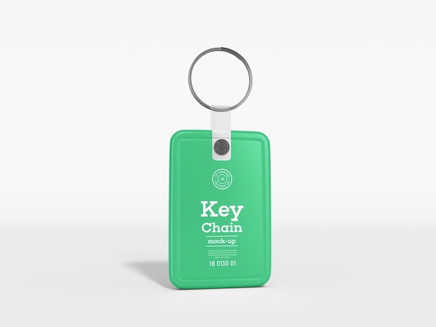 Rectangular Metal Keychain Keyring Mockup