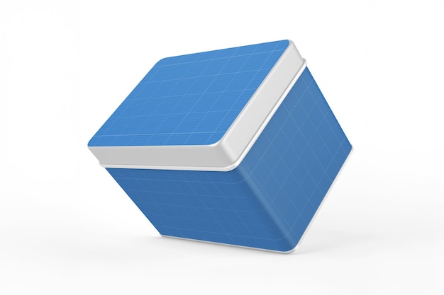 Rectangular Metallic Tin Box Mockup