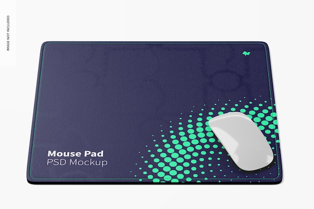 PSD rectangular mouse pad mockup, frontal view