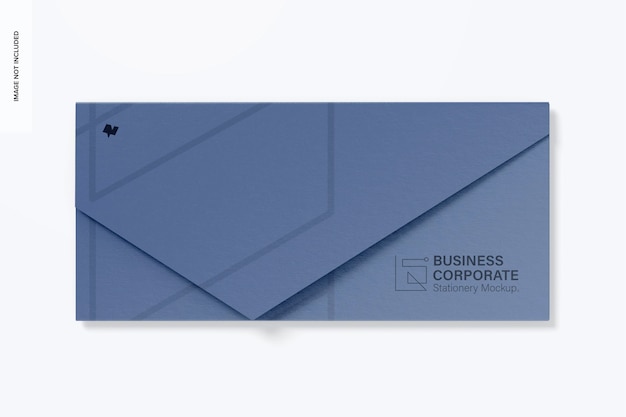 PSD rectangular paper envelope mockup top view