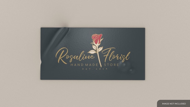 Rectangular peeled sticker mockup