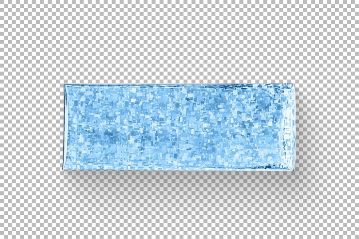 PSD a rectangular piece of light blue mosaic tile with a textured surface