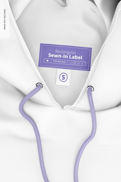 Rectangular Sewn-In Label on Hoodie Mockup