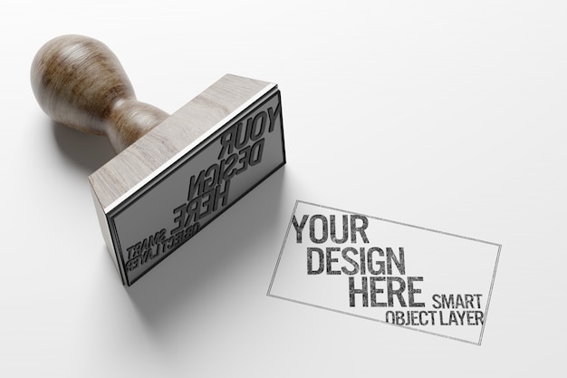 PSD rectangular stamp mockup