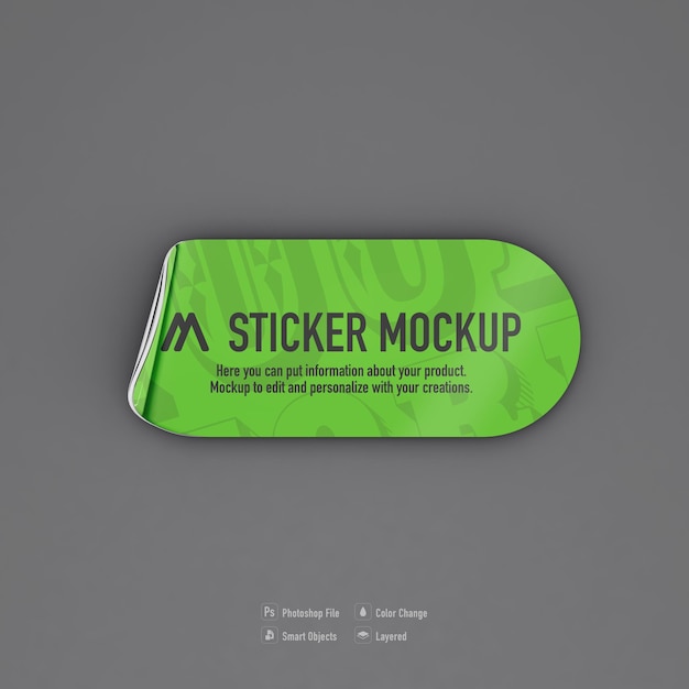 Design mockup adesivo rettangolare isolato