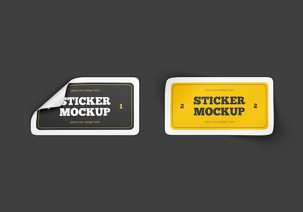 Rectangular stickers mockup