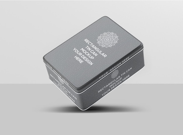 PSD rectangular tin can mockup