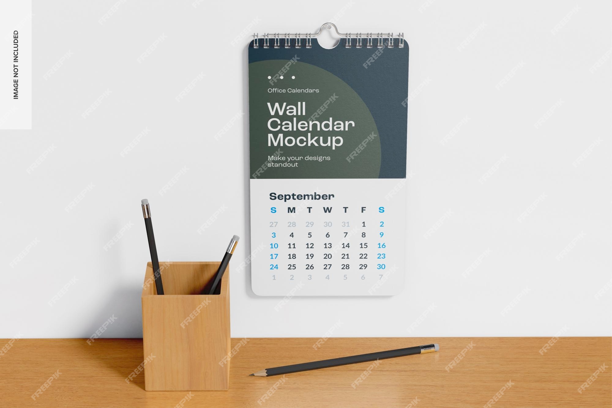 Premium PSD Rectangular wall calendar mockup Premium PSD Rectangular wall calendar mockup