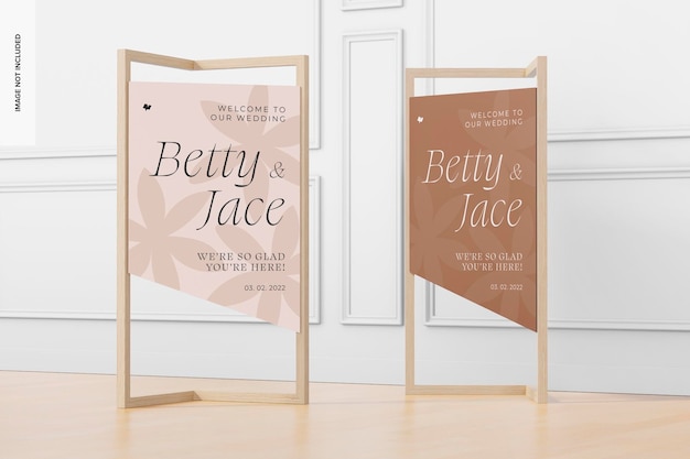 Rectangular wedding signs mockup