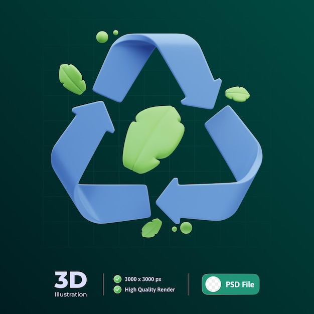 PSD recycle 3d illustration