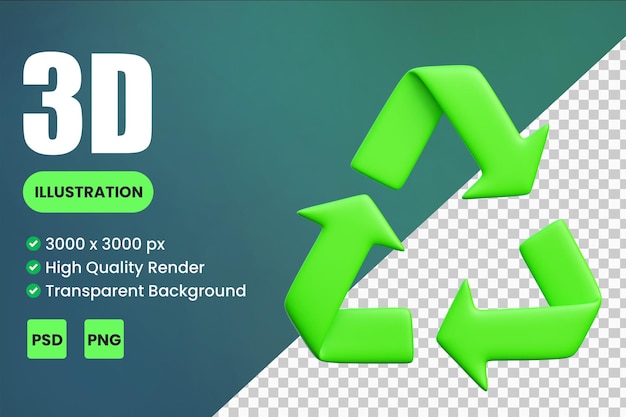 PSD recycle 3d-pictogramillustraties