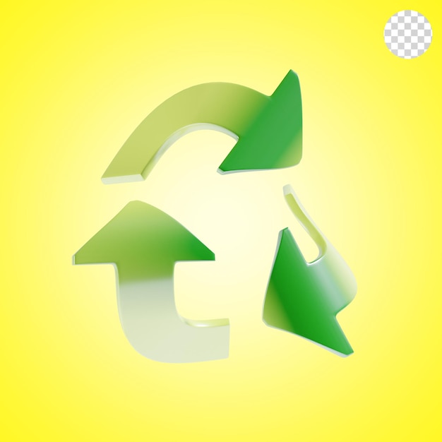 PSD recycle arrow 3d icon illustration