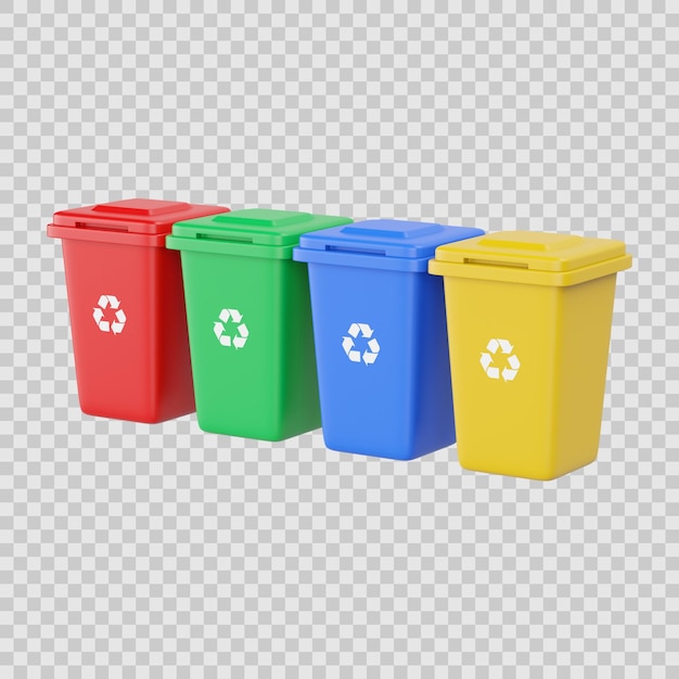 PSD recycle bins 3d icon