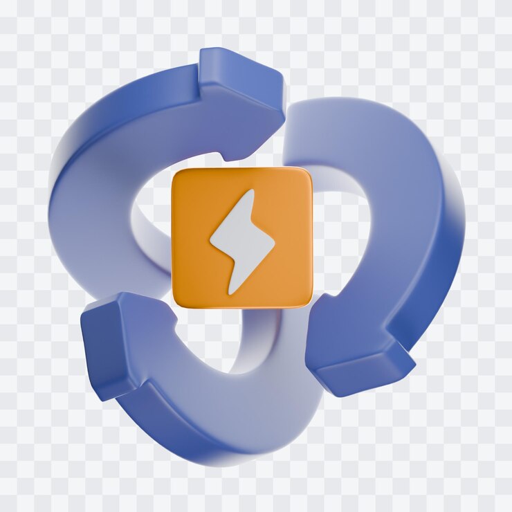 PSD recycle energy 3d illustration