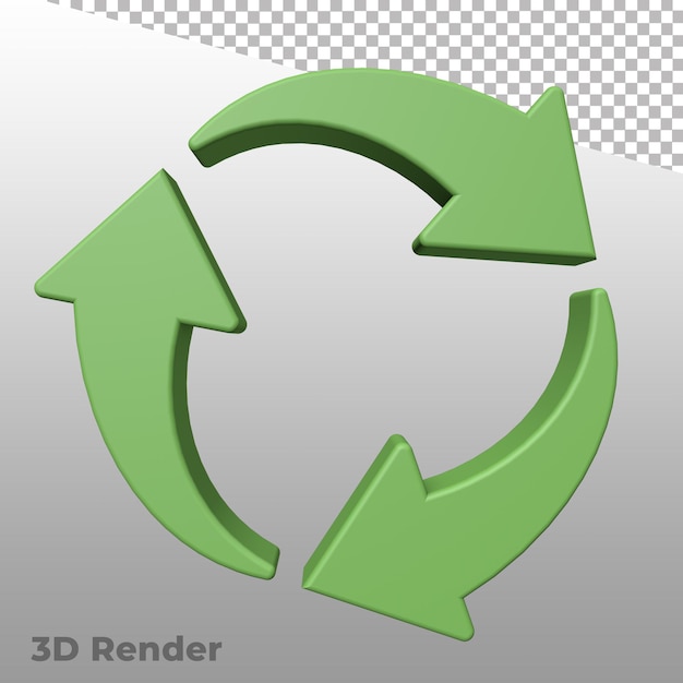 PSD リサイクルアイコン3dレンダリング