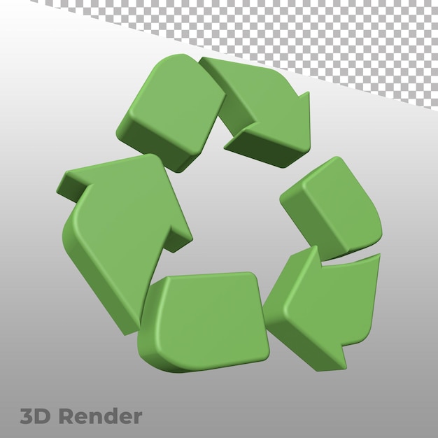 PSD リサイクルアイコン3dレンダリング