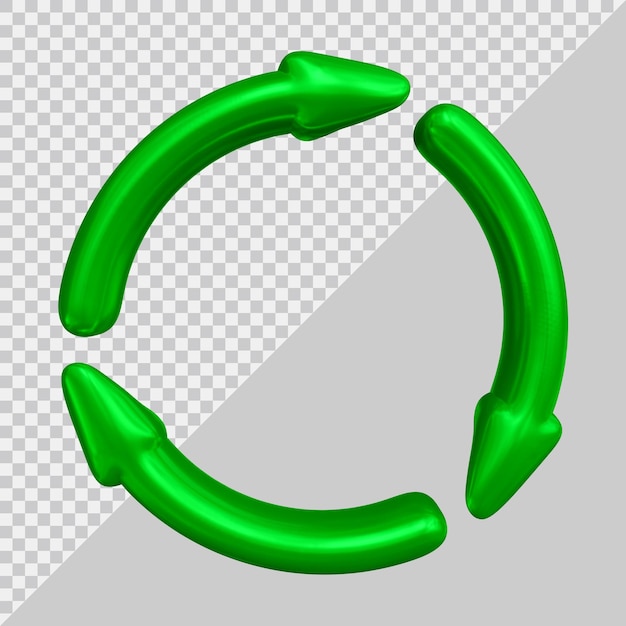 PSD ricicla il simbolo dell'icona o le frecce circolari nel rendering 3d