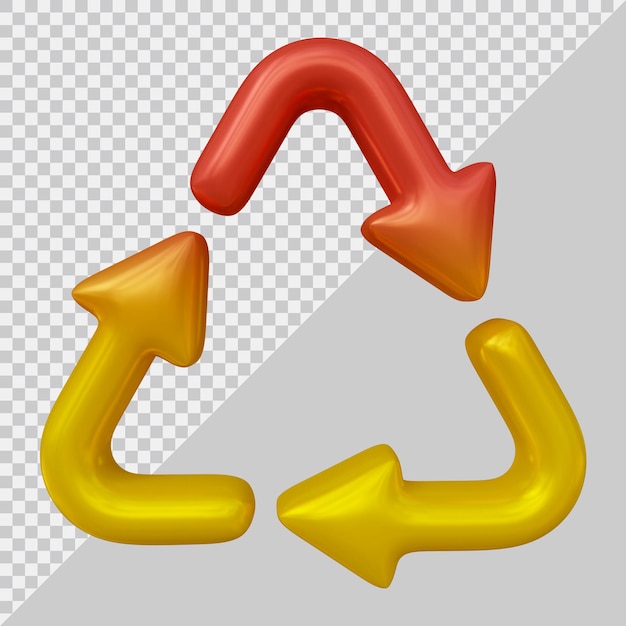 Recycle icon symbol or circular arrows in 3d render