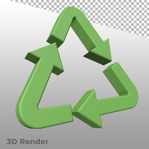 Recycle pictogram 3D Render