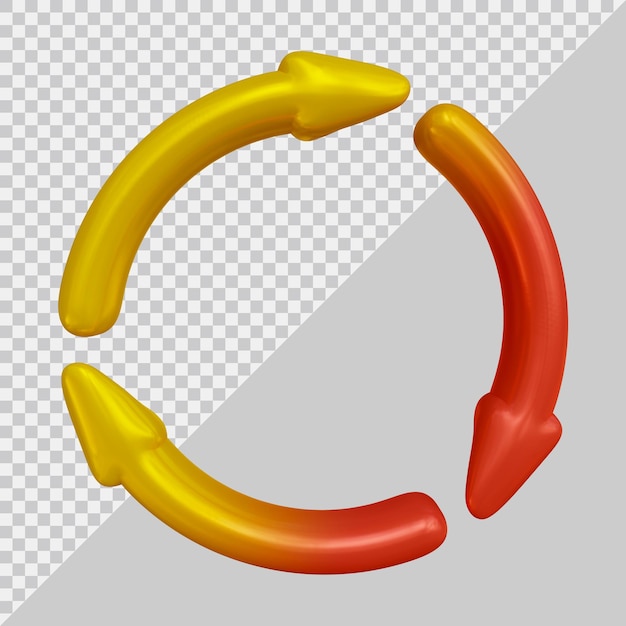 Recycle pictogramsymbool of cirkelvormige pijlen in 3D renderen