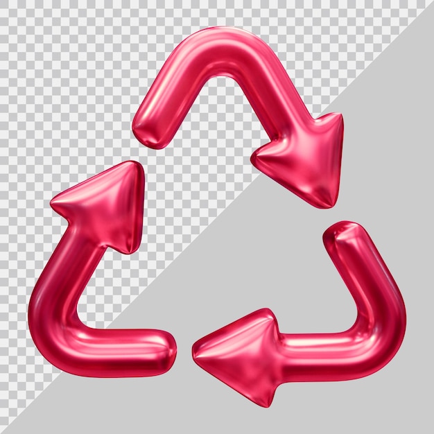 Recycle pictogramsymbool of cirkelvormige pijlen in 3d renderen