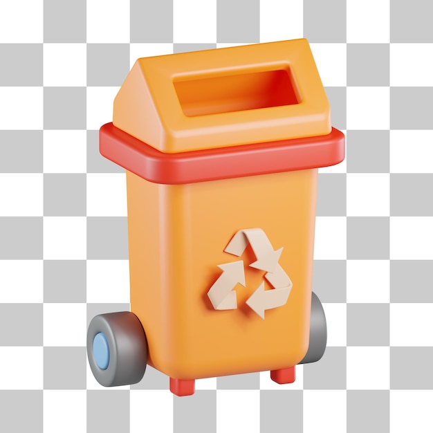 PSD recycle trash bin 3d icon