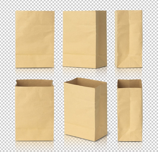 PSD recycled brown paper bags mockup template for your design.