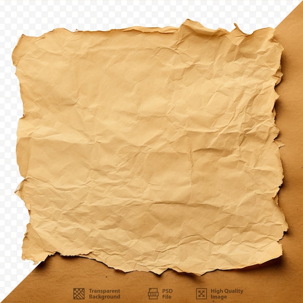 PSD recycled crumpled paper on transparent background
