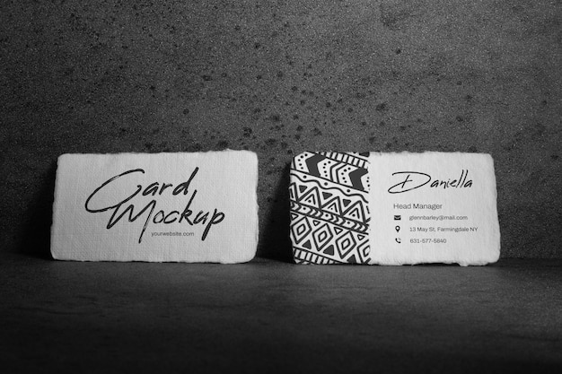 PSD recycled paper business card mockup