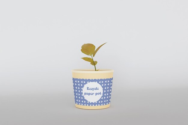 Recycled Paper Pot Mockup