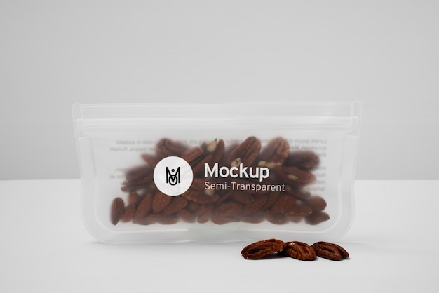 PSD recycled semitransparent bag mock-up design