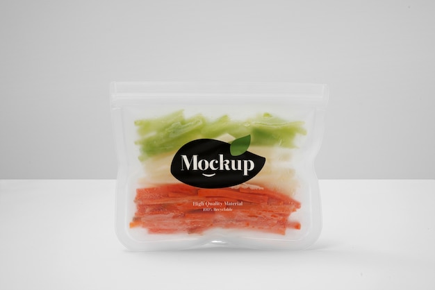 Recycled semitransparent bag mock-up design