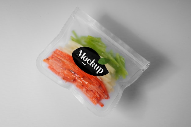 Recycled semitransparent bag mock-up design