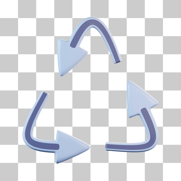 PSD recycling arrow symbol 3d icon